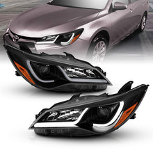 Load image into Gallery viewer, ANZO Projector Headlights With Plank Style Design Black w/Amber 15-16 Toyota Camry (4DR)