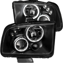 Load image into Gallery viewer, ANZO 2005-2009 Ford Mustang Projector Headlights w/ Halo Black