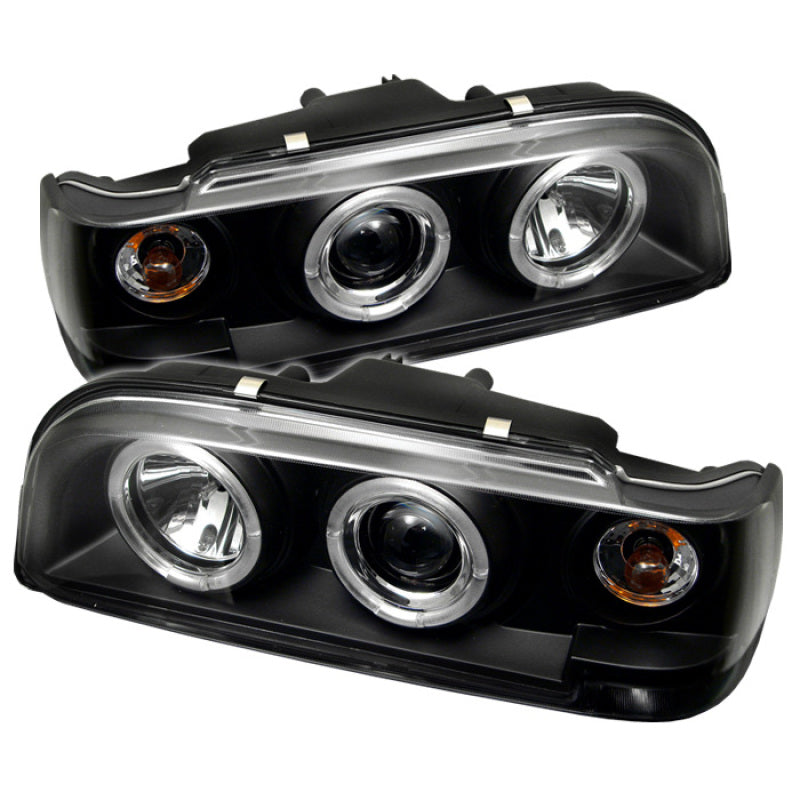 Spyder Volvo 850 93-97 Projector Headlights LED Halo Black High H1 Low H1 PRO-YD-VO85092-HL-BK