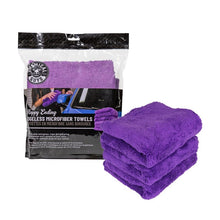 Load image into Gallery viewer, Chemical Guys Ultra Edgeless Microfiber Towel - 16in x 16in - Purple - 3 Pack