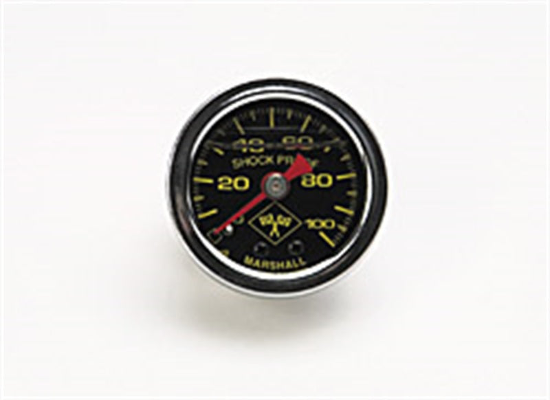 Russell Performance 100 psi fuel pressure gauge black face chrome case (Liquid-filled)