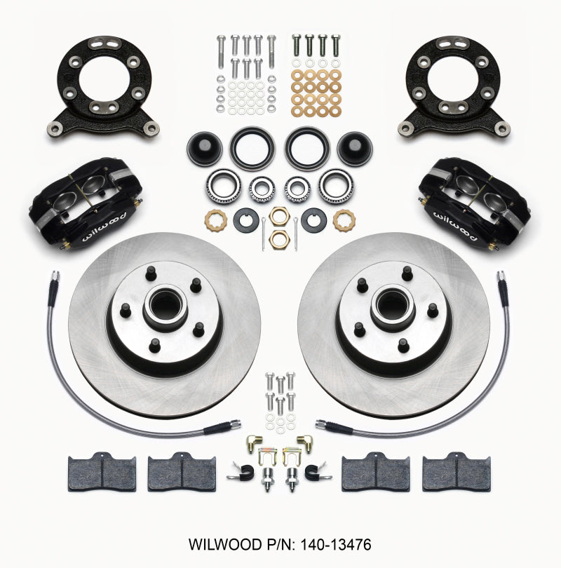 Wilwood Forged Dynalite-M Front Kit 11.30in 1 PC Rotor&Hub 1965-1969 Mustang Disc & Drum Spindle