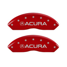 Load image into Gallery viewer, MGP 4 Caliper Covers Engraved Front Acura Engraved Rear TLX Red finish silver ch