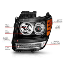 Load image into Gallery viewer, ANZO 2007-2012 Dodge Nitro Projector Headlights w/ Halo Black (CCFL) G2