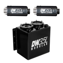Load image into Gallery viewer, DeatschWerks 3.5L Modular Surge Tank (Incl. 2 DW350iL In-Line Fuel Pump)