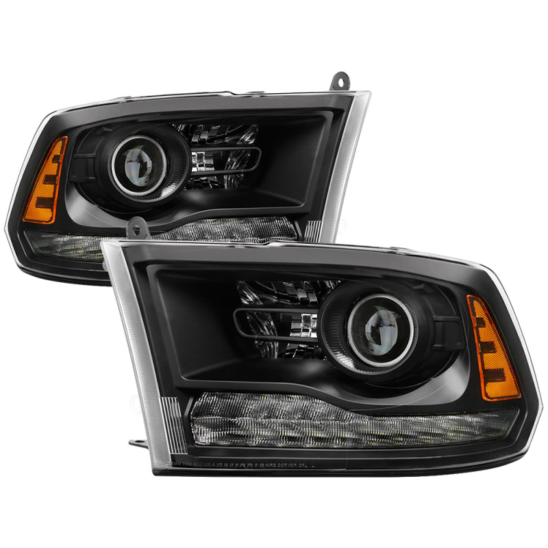 xTune Dodge Ram 13-17 ( w/ Factory Projector LED) Projector Headlight - Black HD-JH-DR13-P-BK