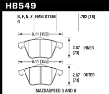 Load image into Gallery viewer, Hawk 07-08 Mazdaspeed3/06-07 Mazdaspeed6 HP+ Street Front Brake Pads