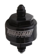 Load image into Gallery viewer, Turbosmart Billet Turbo Oil Feed Filter w/ 44 Micron Pleated Disc AN-4 Male Inlet - Black