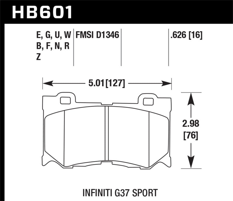 Hawk 09-12 Infiniti G37 Sport HPS Street Front Brake Pads