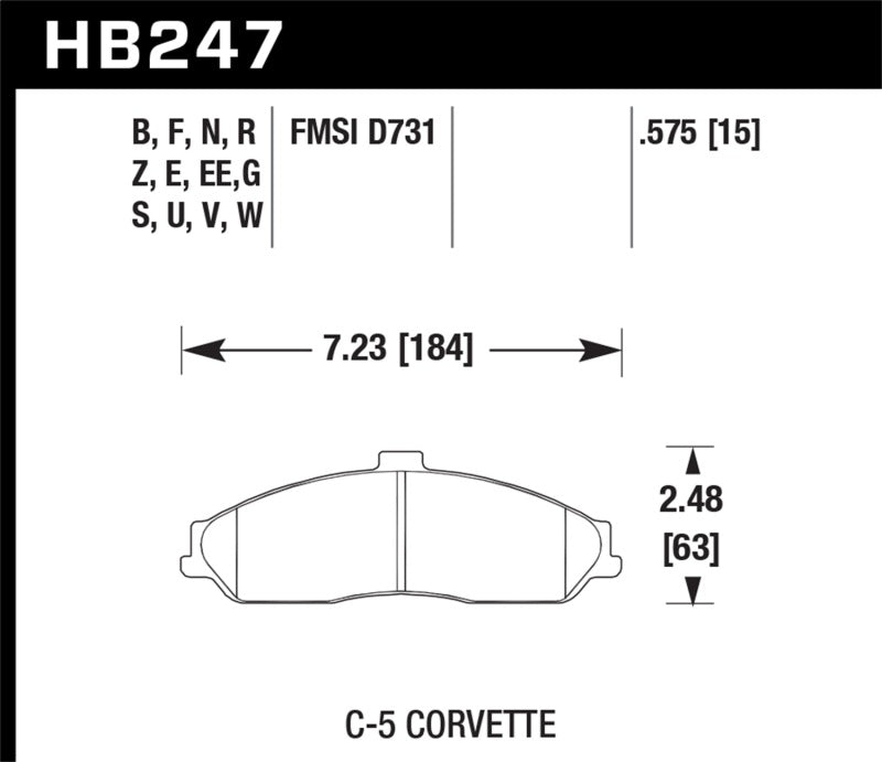 Hawk 04-09 Cadillac XLR /  97-11 Chevrolet Cadillac / 05-06 Pontiac GTO DTC-70 Front Race Brake Pads