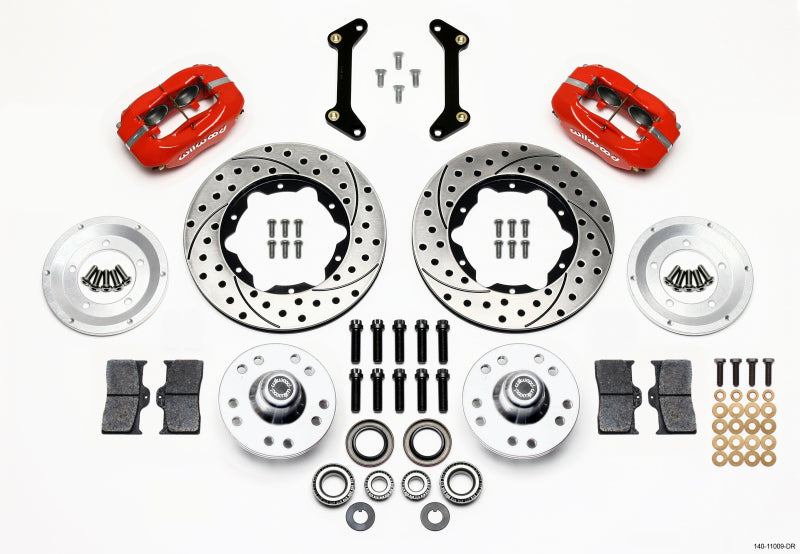 Wilwood Forged Dynalite Front Kit 11.00in Drilled Red 79-87 GM G Body
