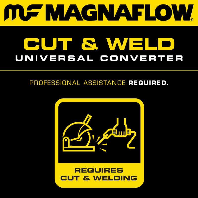 MagnaFlow Conv Univ 2.25in Inlet/Outlet Center/Center Round 11in Body L x 5.125in W x 15in Overall L