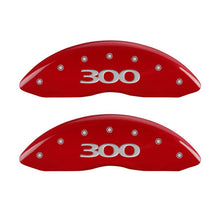Load image into Gallery viewer, MGP 4 Caliper Covers Engraved Front &amp; Rear 300 Red finish silver ch