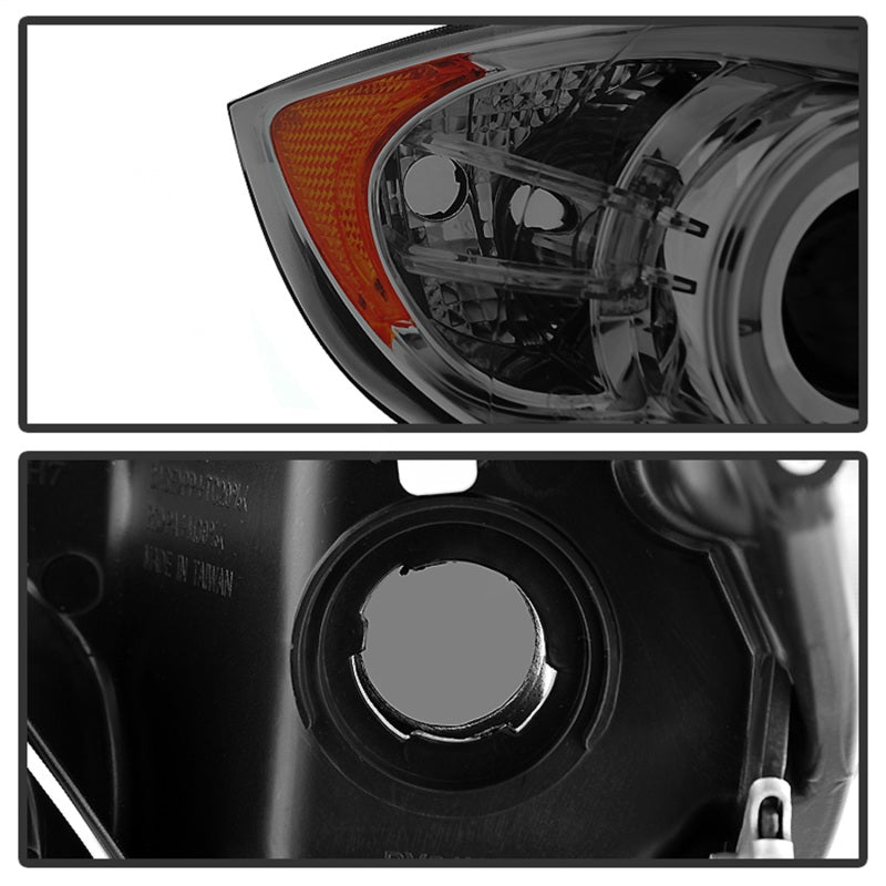 Spyder BMW E90 3-Series 06-08 (4 dr) Proj LED Halo Amber Reflctr Rplc Bulb Smke PRO-YD-BMWE9005-AM-S