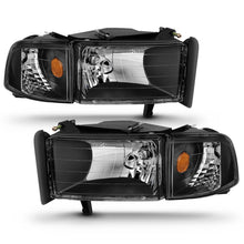 Load image into Gallery viewer, ANZO 1994-2001 Dodge Ram Crystal Headlights Black