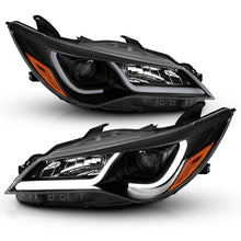 Load image into Gallery viewer, ANZO Projector Headlights With Plank Style Design Black w/Amber 15-16 Toyota Camry (4DR)