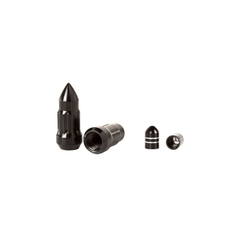 Rugged Ridge Bullet Lug Nut and Valve Stem Cap Kit Black 1/2-20
