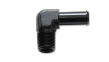 Load image into Gallery viewer, Vibrant 3/8 NPT to 1/2in Barb Straight Fitting 90 Deg Adapter - Aluminum