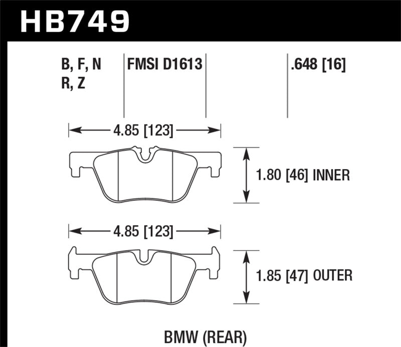 Hawk 13-14 BMW 328i/328i xDrive / 2014 428i/428i xDrive HPS Rear Brake Pads