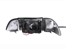 Load image into Gallery viewer, ANZO 1987-1993 Ford Mustang Crystal Headlights Chrome w/ Corner Lights 2pc
