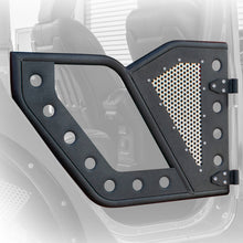 Load image into Gallery viewer, DV8 Offroad Jeep 18+ Wrangler JL / 20+ Gladiator JT Front Rock Doors w/ Perforated Aluminum Mesh - RDJL-01F