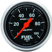 Load image into Gallery viewer, Autometer Sport-Comp 52mm 0-100 PSI Electronic Fuel Pressure Gauge