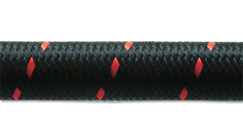 Vibrant -12 AN Two-Tone Black/Red Nylon Braided Flex Hose (10 foot roll)