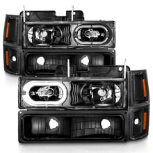 Load image into Gallery viewer, ANZO 88-98 Chevrolet C1500 Crystal Headlights Black Housing w/ Signal and Side Marker Lights
