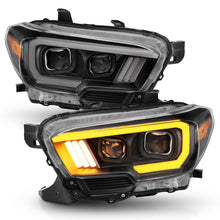 Load image into Gallery viewer, ANZO 2016-2017 Toyota Tacoma Projector Headlights w/ Plank Style Switchback Black w/ Amber w/ DRL