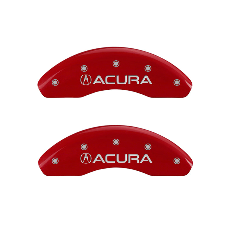 MGP 4 Caliper Covers Engraved Front & Rear Acura Red finish silver ch