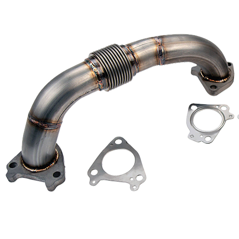 Wehrli 01-16 Chevrolet 6.6L Duramax 2in Stainless Driver Side Up Pipe w/Gaskets (Single/Twin Turbo)
