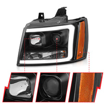 Load image into Gallery viewer, ANZO 07-14 Chevy Tahoe Projector Headlights w/ Plank Style Design Black w/ Amber