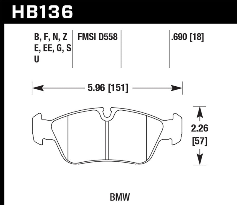 Hawk 92-99 BMW 318i / 01-07 325i / 98-00 328i HPS 5.0 Front Brake Pads