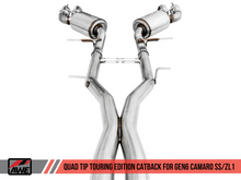 Load image into Gallery viewer, AWE Tuning 16-19 Chevy Camaro SS Non-Res Cat-Back Exhaust -Touring Edition (Quad Chrome Silver Tips)
