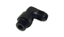 Load image into Gallery viewer, Vibrant -8AN Male Flare to Male -8AN ORB Swivel 90 Degree Adapter Fitting - Anodized Black