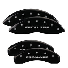 Load image into Gallery viewer, MGP 4 Caliper Covers Engraved Front &amp; Rear Escalade Black finish silver ch