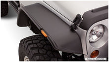 Load image into Gallery viewer, Bushwacker 07-18 Jeep Wrangler Flat Style Flares 4pc Fits 2-Door Sport Utility Only - Black