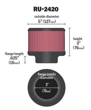 Load image into Gallery viewer, K&amp;N Universal Rubber Filter 3 inch Flange 5 inch OD 3 inch Height