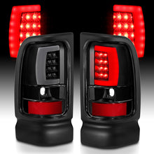 Load image into Gallery viewer, ANZO 1994-2001 Dodge Ram 1500 LED Taillights Plank Style Black w/Clear Lens