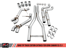 Load image into Gallery viewer, AWE Tuning 16-19 Chevy Camaro SS Non-Res Cat-Back Exhaust - Track Edition (Quad Chrome Silver Tips)