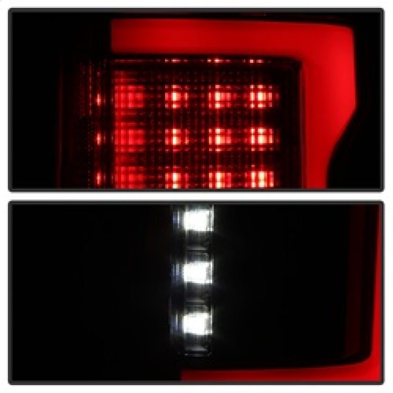 Spyder 15-17 Ford F-150 LED Tail Lights (w/Blind Spot) - Black Smoke (ALT-YD-FF15015BS-LBLED-BSM)